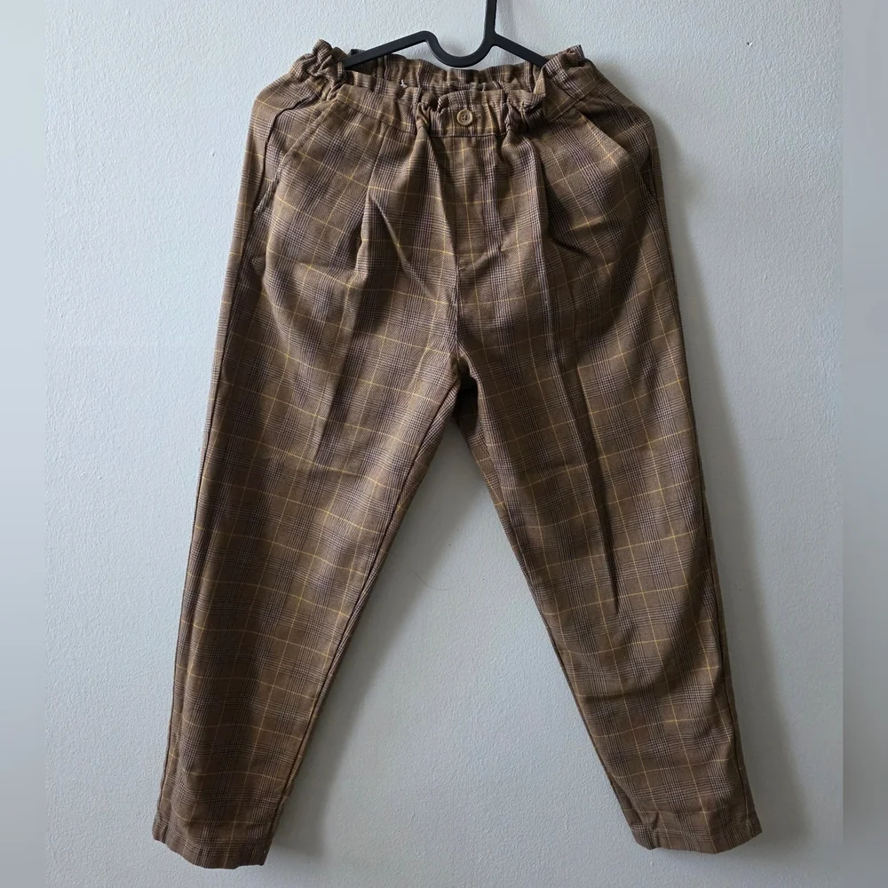 Uniqlo Brown Checkered Women's Trousers - Picture 2 of 5